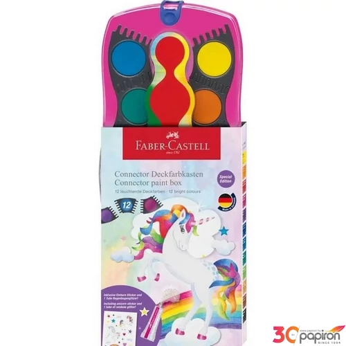 Faber Castell vízfesték 12db-os, összeilleszthető unikornisos