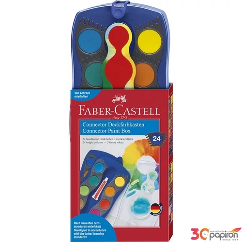 Faber Castell vízfesték 24db-os összeilleszthető kék+tempera