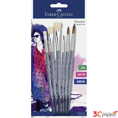 Faber Castell ecsetkészlet AG-Ecset készlet 6db-os CREATIVE STUDIO BL. (3db kerek, 3db lapos)