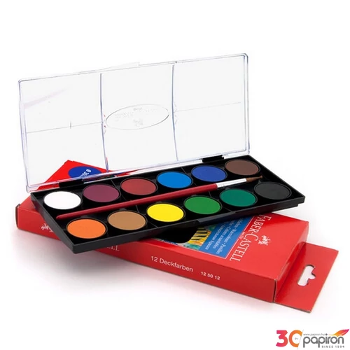 Faber Castell vízfesték kicsi 12db-os, 24mm-es korongokkal Faber-Castell 12 db-os vízfesték, 125012