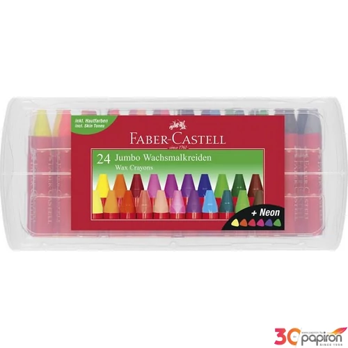 Faber-Castell zsírkréta 24db háromszögletű Jumbo (6 neon szín) prémium minőségű termék 120034