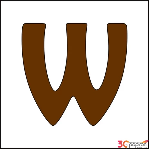 Fa betű - w 12-15mm, 10 db/csomag