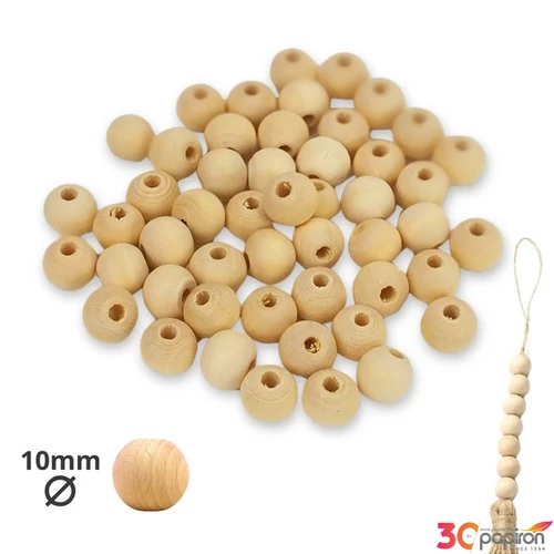 Fagolyó 10mm átfúrva dekorálható 50db/csomag
