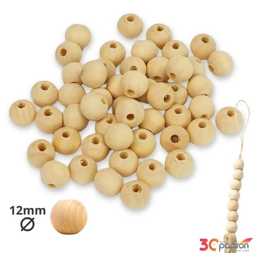Fagolyó 12mm átfúrva dekorálható 50db/csomag