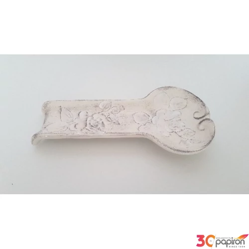 Fakanáltartó Porcelán 12,5x25x3cm virágos natur kézzel festett