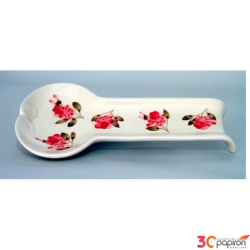 Fakanáltartó Porcelán 12,5x25x3cm rózsás lapos kézzel festett