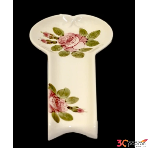 Fakanáltartó Porcelán 12,5x25x3cm lapos, kézzel festett