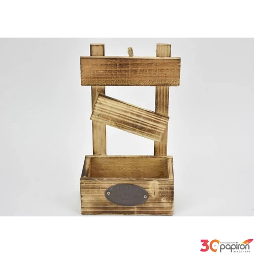Fali raklapos tároló fából barna 17x11x29, 5cm-es CRL7463 [5998997713292]