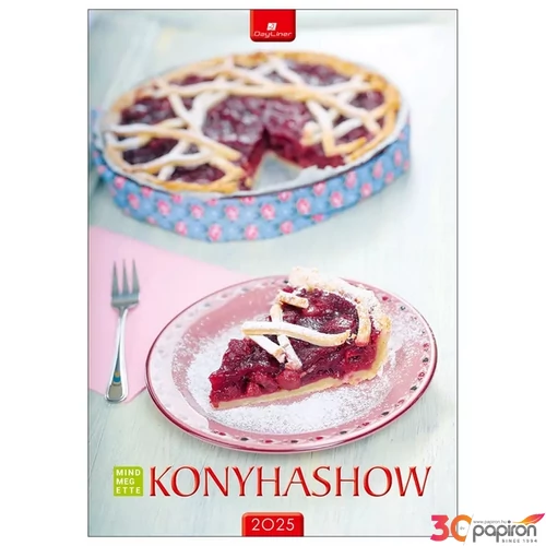 Falinaptár 2025 Konyhashow magyar névnapokkal 34x48, 5cm Realsystem 2025 kollekció!