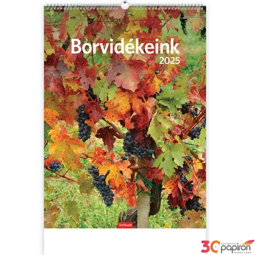 Falinaptár 2025 T093 Borvidékeink Toptimer 2025 kollekció!