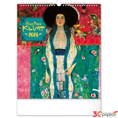 Falinaptár 2026 Gustav Klimt 6087-GK spirálos 30x34cm Realsystem 2026 kollekció!