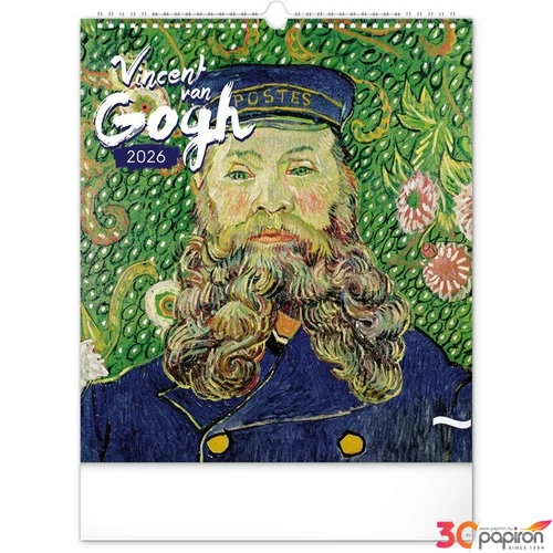 Falinaptár 2026 Van Gogh 6087-VG spirálos 30x34cm Realsystem 2026 kollekció!