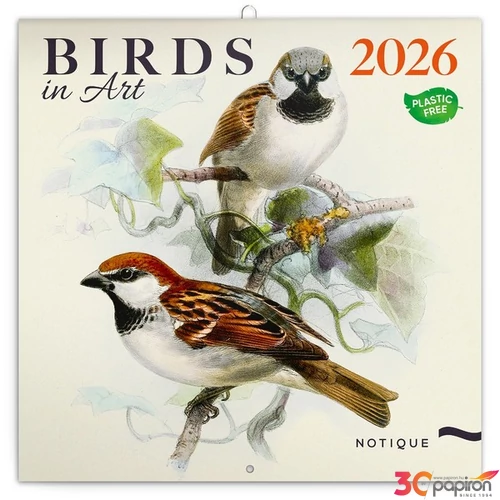 Falinaptár 2026 Birds in Art 6097-BI lemeznaptár 30x30 cm Realsystem 2026 kollekció!