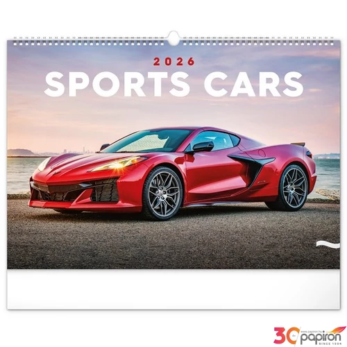Falinaptár 2026 Cars spirálos 48×33cm Realsystem 2026 kollekció!
