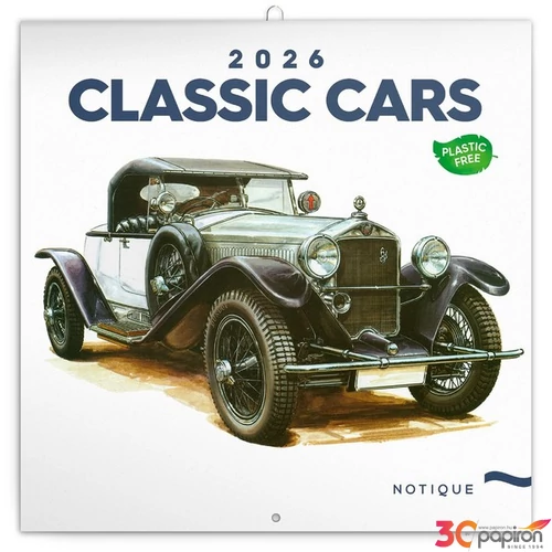 Falinaptár 2026 Classic Cars 6097-CC lemeznaptár 30×30cm Realsystem 2026 kollekció!