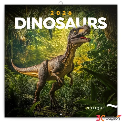Falinaptár 2026 Dinosaurs lemeznaptár 30x30cm Realsystem 2026 kollekció!