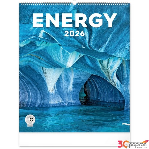 Falinaptár 2026 Energy spirálos 48×56cm Realsystem 2026 kollekció!