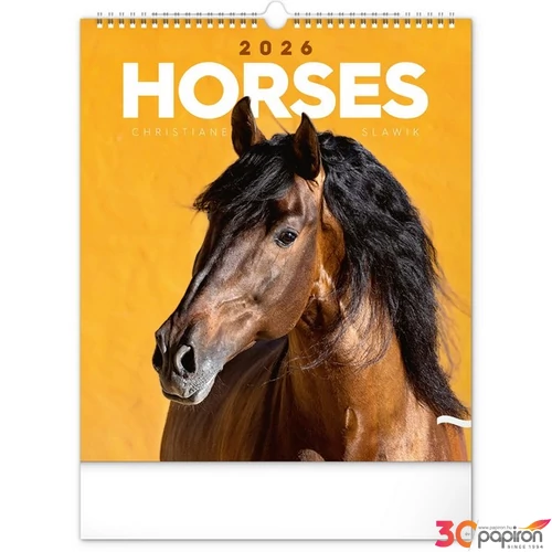 Falinaptár 2026 Horses 6087-HO spirálos 30×34cm Realsystem 2026 kollekció!