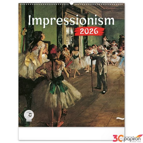 Falinaptár 2026 Impressionism spirálos 48×56cm Realsystem 2026 kollekció!