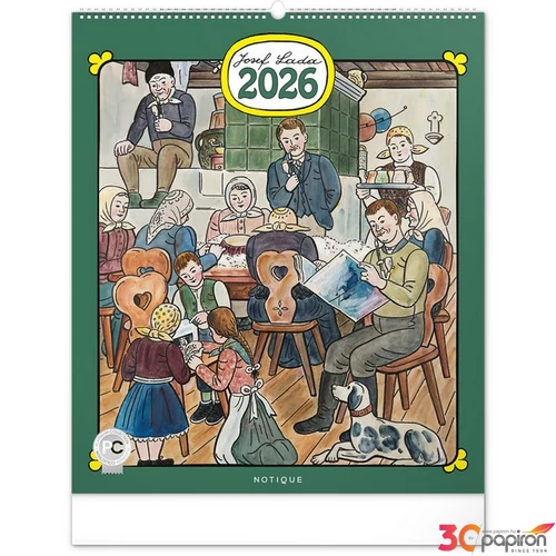 Falinaptár 2026 Josef Lada, 48×56 cm Realsystem 2026 kollekció!