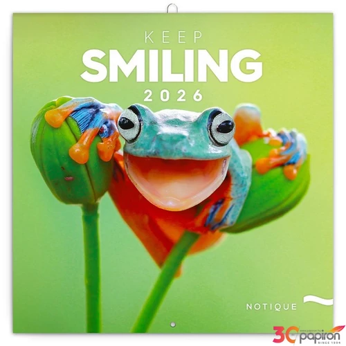Falinaptár 2026 Keep Smiling lemeznaptár 30×30cm Realsystem 2026 kollekció!