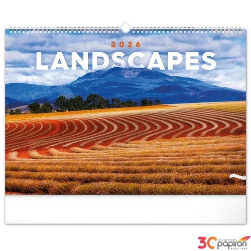 Falinaptár 2026 Landscapes spirálos 48×33cm Realsystem 2026 kollekció!