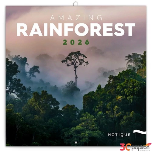 Falinaptár 2026 Lemeznaptár Amazing Rainforest  30×30cm Realsystem 2026 kollekció!