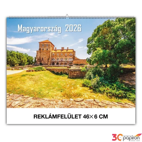 Falinaptár 2026 Magyarország magyar névnapokkal 46x32cm Realsystem 2026 kollekció!