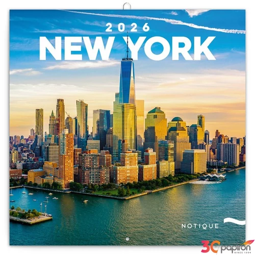 Falinaptár 2026 New York lemeznaptár 30×30cm Realsystem 2026 kollekció!