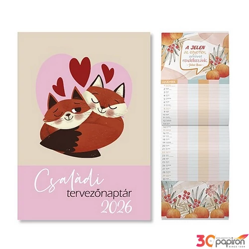 Falinaptár 2026 pd Családi tervező 21x30 cm P4111-0211