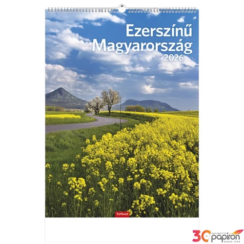 Falinaptár 2026 T093 Ezerszínű Magyarország Toptimer 2026 kollekció!