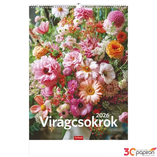 Falinaptár 2026 T093 Virágcsokrok Toptimer 2026 kollekció!