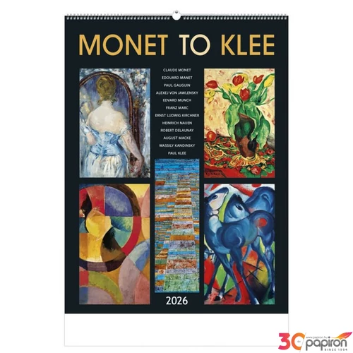 Falinaptár 2026 T096 Monet To Klee Toptimer 2026 kollekció!