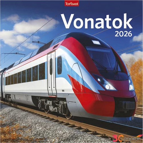 Falinaptár 2026 T098 Vonatok Toptimer 2026 kollekció!