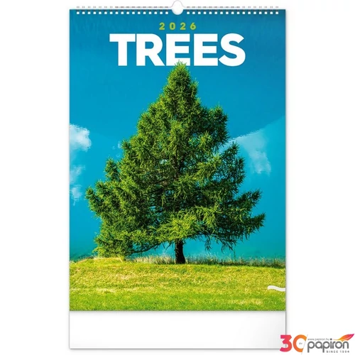 Falinaptár 2026 Trees spirálos 33×46cm Realsystem 2026 kollekció!
