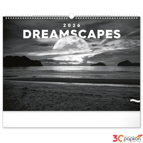 Falinaptár Dreamscapes 2026 spirálos 48 × 33 cm Realsystem 2026 kollekció!