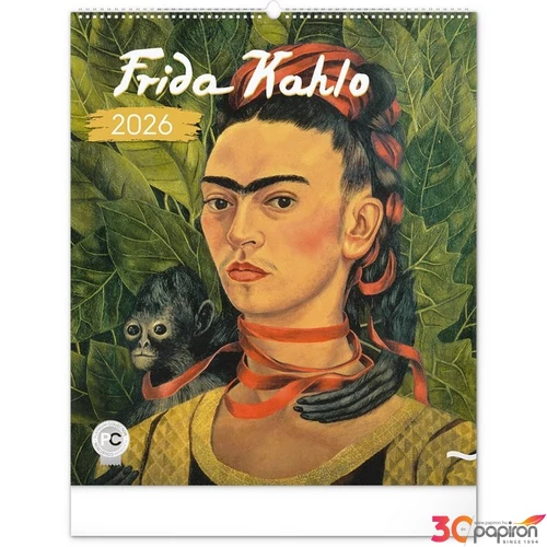 Falinaptár Frida Kahlo  2026 spirálos 48 × 56 cm Realsystem 2026 kollekció!