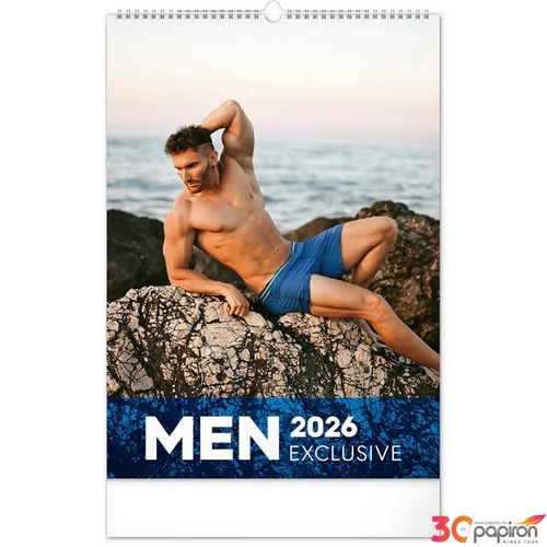 Falinaptár Men Exclusive 2026 spirálos 33 × 46 cm Realsystem 2026 kollekció!