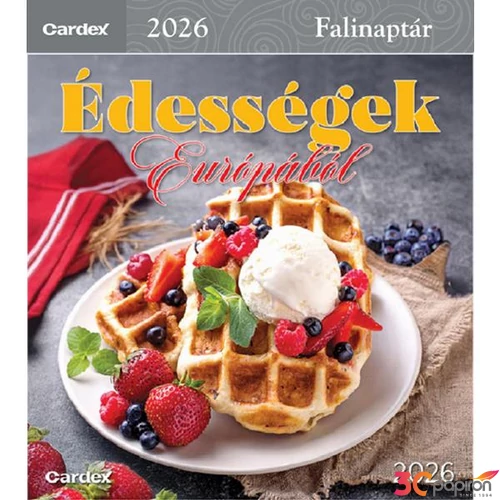 Falinaptár nagy lemezes 2026 Édességek Európából 30x30cm Cardex
