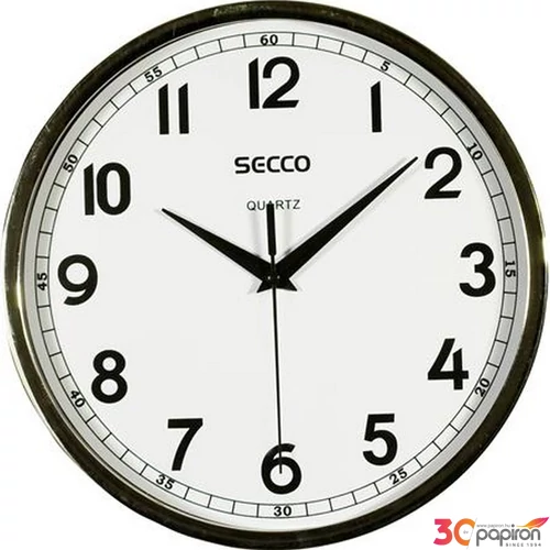 Falióra, 24,5 cm, SECCO króm színű keretes