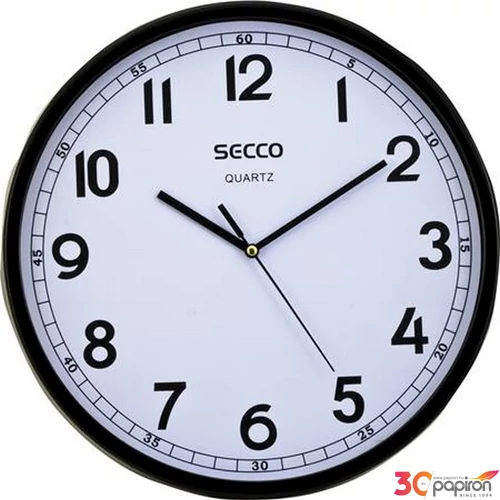 Falióra, 29,5 cm,SECCO fekete keretes DFA028