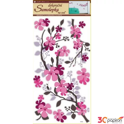 Falmatrica szobadekor Samolepka, színes virágok 32x69cm virágzó ágak