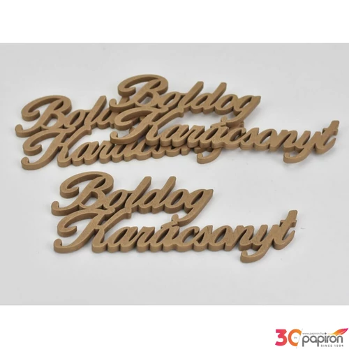 Fatábla felirat Boldog Karácsonyt natúr 15cmx7cm 
