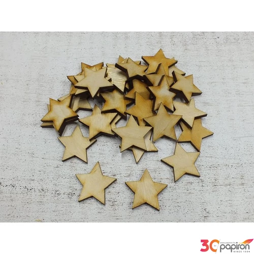 Fatábla felirat, Fa figura csillag natúr 3cmx3mm 30db/cs