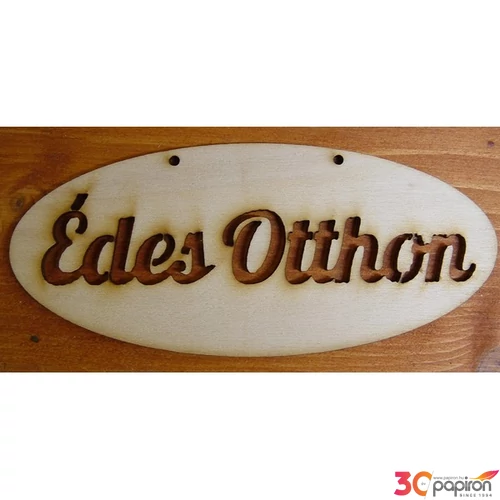 Fatábla felirat, Fa figura Édes Otthon ovál 3db/cs
