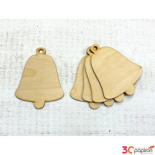 Fatábla felirat, Fa figura harang 11cmx8, 5cmx3mm 5db/cs