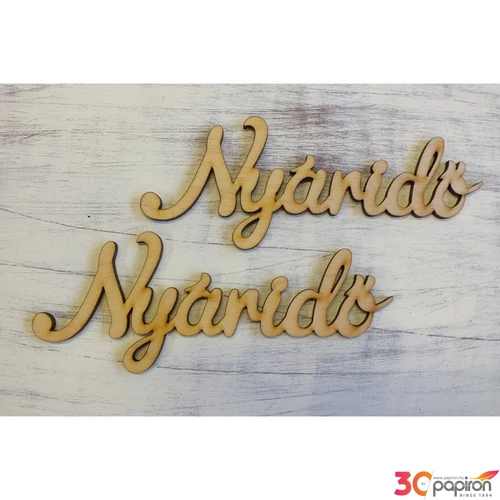 Fatábla felirat, Fa figura Nyáridő 15cmx5.5cmx3mm 2db/cs