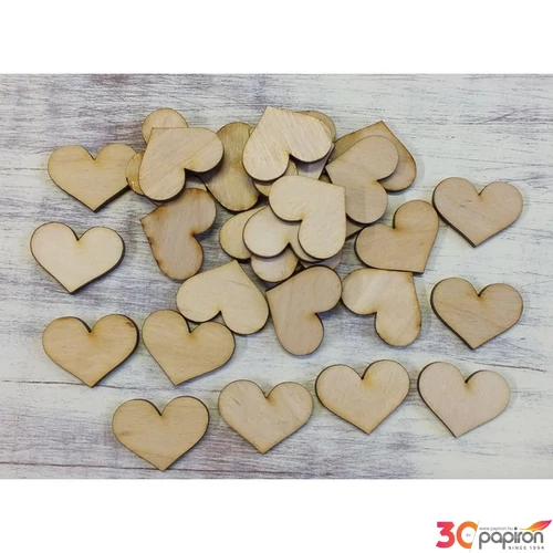 Fatábla felirat, Fa figura szív romantik 3cmx2.5cmx3mm 30db/cs