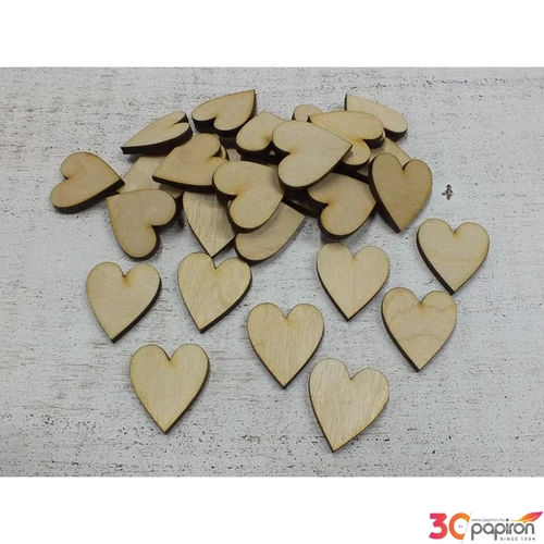 Fatábla felirat, Fa figura szívecske 3cmx3mm 30db/cs