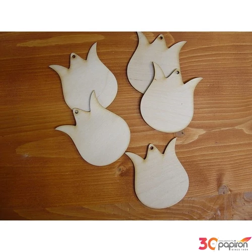 Fatábla felirat, Fa figura tulipán 10cmx3mm 5db/cs